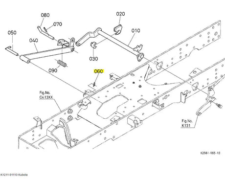 Kubota K1211-91110 Rue Ring Cotter | Genuine OEM Replacement Part