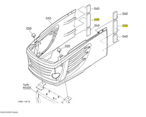 Kubota K2583-54280 Sponge Bonnet EU1 | OEM Bonnet Side Seal for BX2350D, BX2370, BX24D, and More