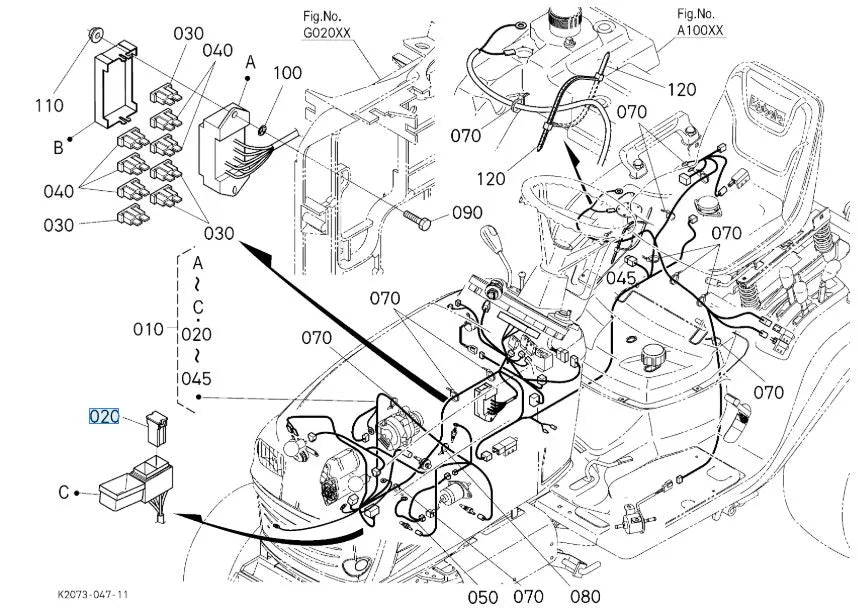 Kubota K2771‑63910 Fuse (Slow‑Blow 50 A) | OEM Electrical Fuse for BX & G‑Series