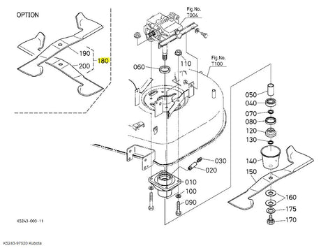 Kubota K5243-97520 Blade Kit | OEM Replacement for RC42-GZD, GZD15-HD, and More