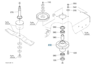 Kubota K5617-34510 Pulley Holder - Side Blade Mount for RCK Series Mower Decks