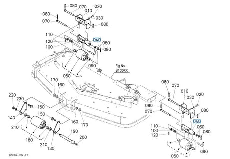 Kubota K5651-44220 Stay - OEM Anti-Scalp Roller Support Bracket for Mower Decks