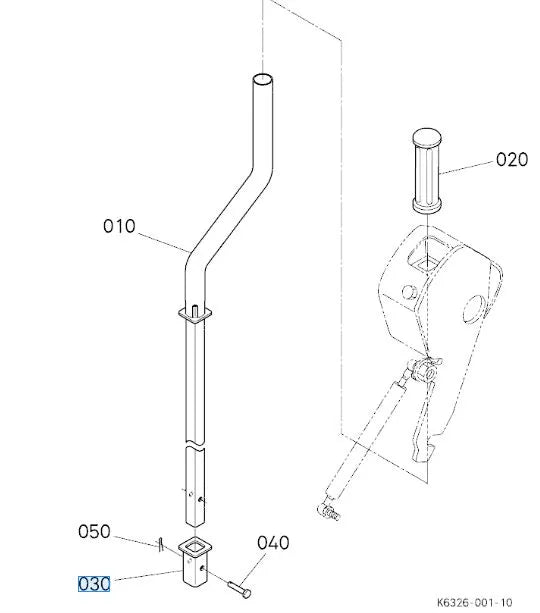 Kubota K6327-63332 Stopper (Lever) for K07000 Lower Lift Arm | OEM Part