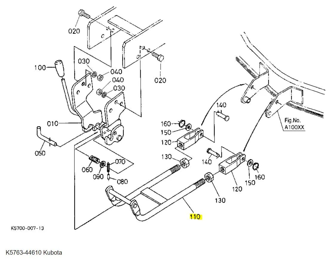 Kubota Link Front 1 K5763-44610 | Precision Front Linkage Replacement for RCK Series