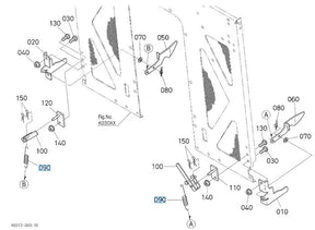 Kubota Lock Arm Assembly K05300 + Spring K6312-64212 | Genuine OEM Set