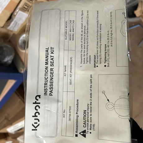 Passenger Seat For Kubota M5 Cab 