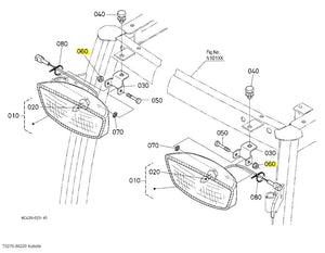 Kubota Nut T0270-86220 | High-Quality Replacement for Working Lights and Glass Panels
