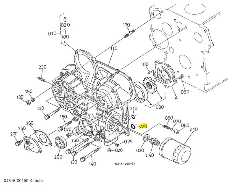 Kubota O-Ring 04816-00150 - Genuine Replacement Seal for Gear Case, Hydraulic & PTO Systems