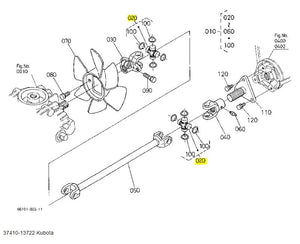 Kubota OEM Universal Joint Kit (37410-13722) - HST Fan & Transmission Shaft