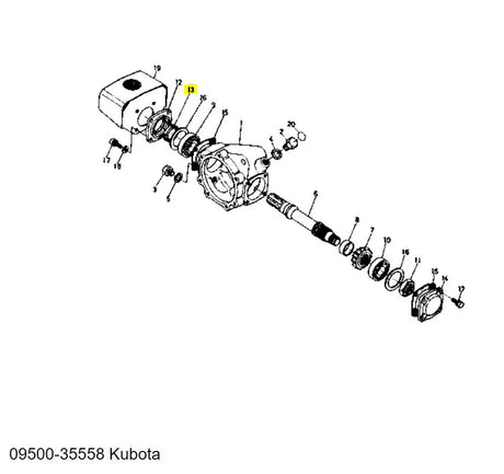 Kubota Oil Seal 09500-35558 | Gearbox & Bevel Gear Shaft Seal