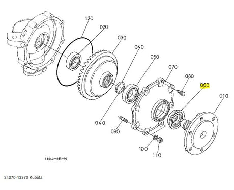 Kubota Oil Seal 34070-13370 - Genuine Front Axle Seal for Tractors