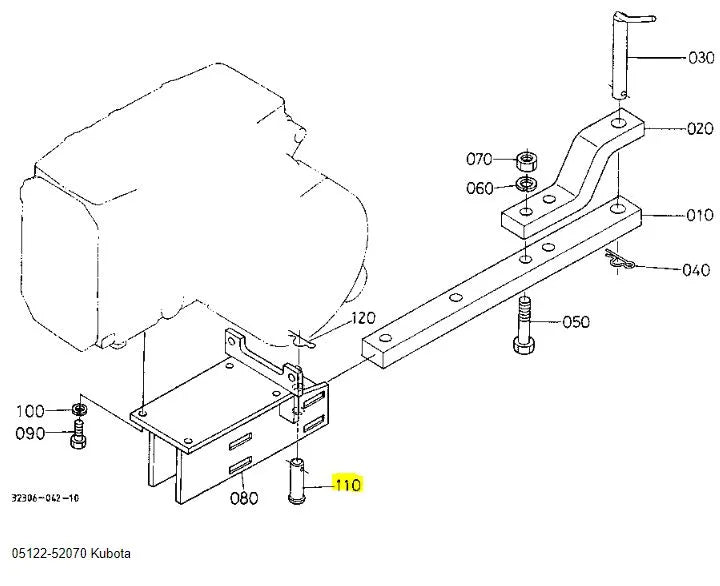 Kubota Pin Joint 05122-52070 - Genuine Replacement for Drawbars