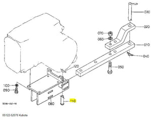 Kubota Pin Joint 05122-52070 - Genuine Replacement for Drawbars