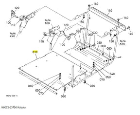 Kubota Plate Bottom K6072-63750 | Durable Replacement for GCK500 Series