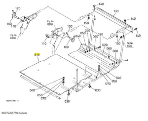 Kubota Plate Bottom K6072-63750 | Durable Replacement for GCK500 Series