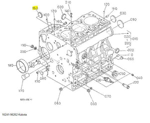 Kubota Plug Fuel Camshaft 16241-96262 - OEM Crankcase Component