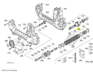 Kubota PTO Clutch Case K1253-14716 - Genuine Housing for GR Series Clutch Shaft Assemblies