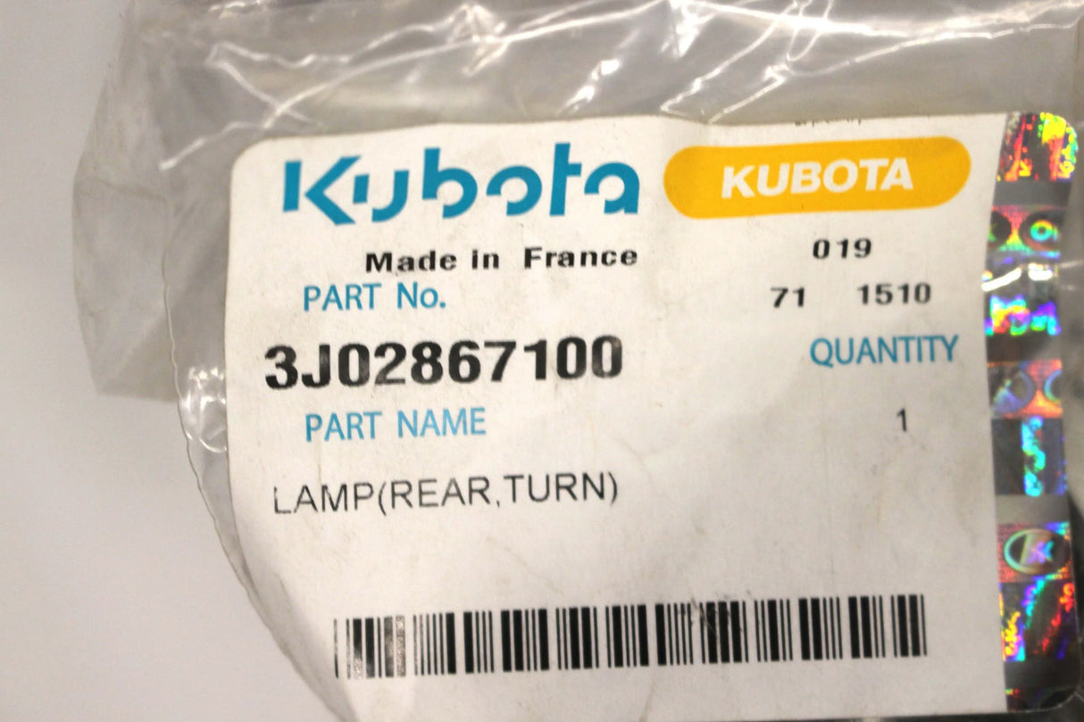 Kubota Rear Turn Lamp - 3J028-67100 Tail & Indicator Light Assembly