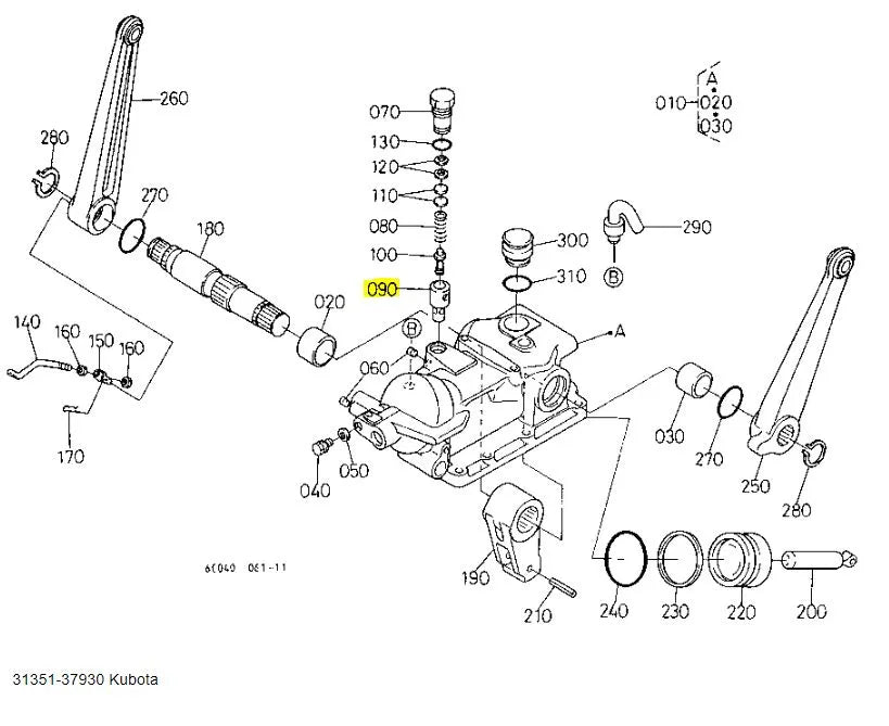 Kubota Relief Valve Seat (31351-37930) - OEM Hydraulic Component for B, BX, L, F Series