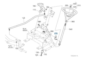Kubota Retainer Shaft K1243-41223 - Genuine Steering Handle Retainer