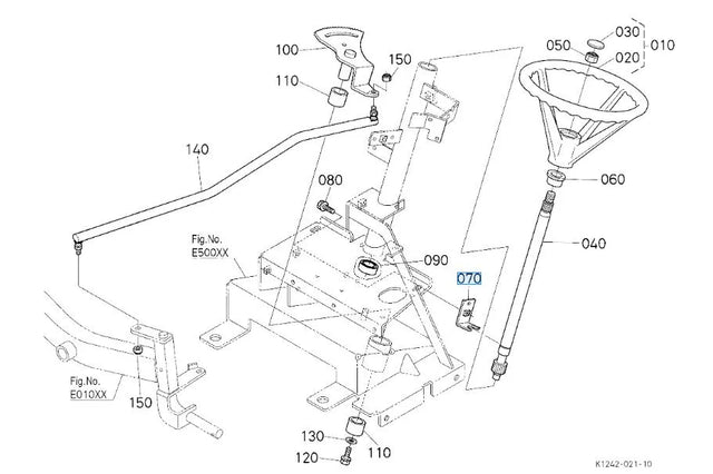 Kubota Retainer Shaft K1243-41223 - Genuine Steering Handle Retainer