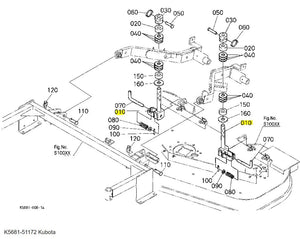 Kubota Rod Rear K5681-51172 | Reliable Mower Linkage Replacement for RCK60P & RCK72P Series
