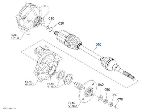 Kubota RTV Front Drive Shaft - K7621-15310 for RTV-X1140 (Left & Right)