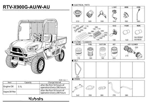 Kubota RTV Plastic Bed Liner - K7591-99580 for X900, X1100, X1120 Series