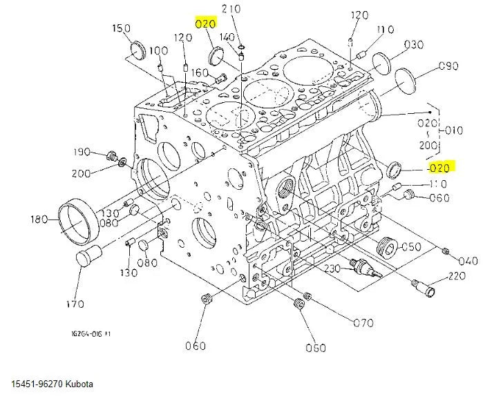 Kubota Sealing Cap 15451-96270 | Genuine OEM Engine Plug