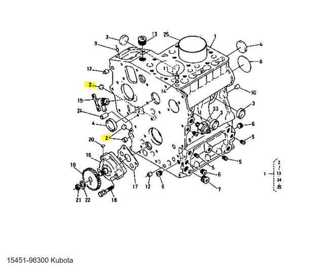 Kubota Sealing Cap 15451-96300 | OEM Crankcase & Oil Pan Plug