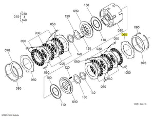 Kubota Shuttle Clutch Plate 3C291-23050 (156XT4.5) – Genuine OEM Transmission Component