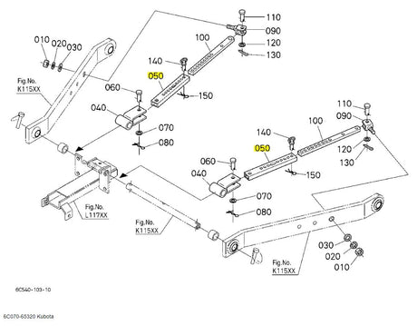 Kubota Stabilizer Pipe 6C070-65320