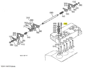 Kubota Stud 16241-14410 - OEM Rocker Arm Fastener