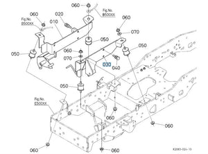 Kubota Support, Engine LH K2053-22114 - Genuine OEM Left-Hand Engine Mount