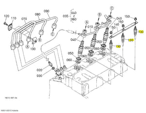 Kubota Tractor 1900-1002 Glow Plug 16851-65512 - Replacement for Kubota B1700D, B1700E & More