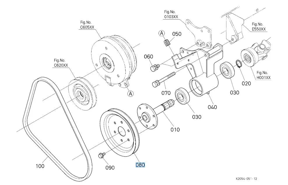 Kubota V‑Pulley B186 - K2074‑23120 for G231 / G261 PTO Shafts