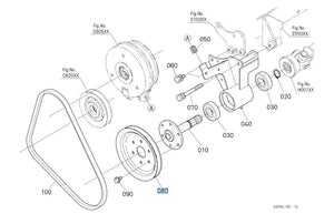 Kubota V‑Pulley B186 - K2074‑23120 for G231 / G261 PTO Shafts