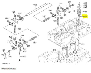Kubota Valve Stem Seal 11420-13150 | OEM Engine Seal for BX, B & G Series (SGM-0)