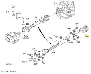 Kubota Yoke Quick K5646-31150 | Durable Universal Joint for Kubota Models