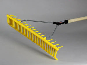 Herron Yellow Plastic Hay Rake - 16-Tooth Heavy-Duty Polypropylene Rake