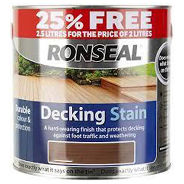 Ronseal Decking Stain Rich Mahogany -  2 Litre + 25%