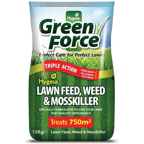 Hygeia Greenforce 4 in 1 Lawn Feed, Weed & Mosskiller 15kg