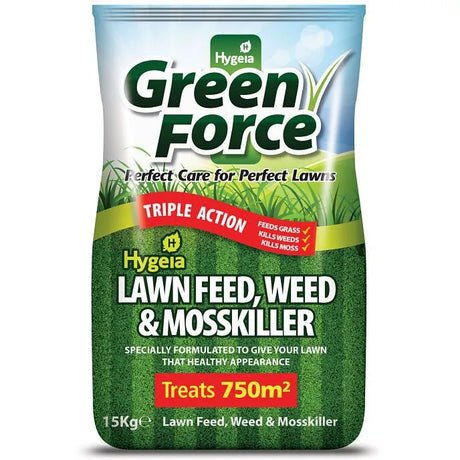 Hygeia Greenforce 4 in 1 Lawn Feed, Weed & Mosskiller 15kg