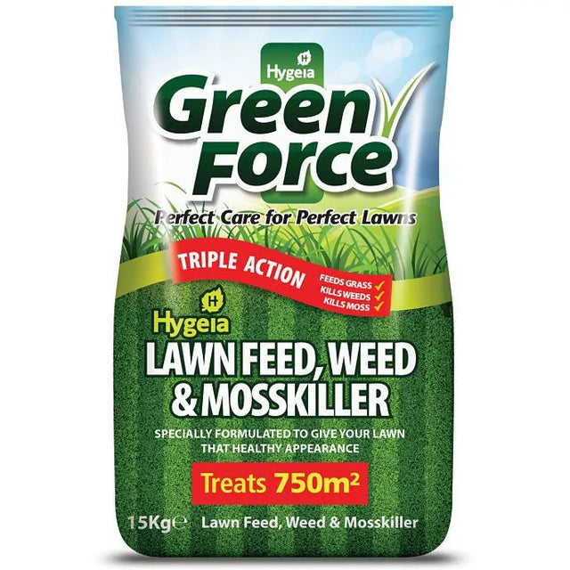 Hygeia Greenforce 4 in 1 Lawn Feed, Weed & Mosskiller 15kg