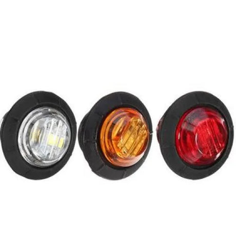 LED Button Marker Light (Pair) | Red | Flush Mount | LG124
