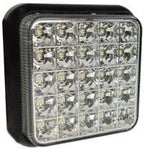 LED Global 12-24V LED Square Reverse Light with Fog Function - LG215, IP67 Rated, ECE R10 Approved