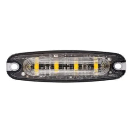 LED Global Slim Amber Warning Strobe - 4 LED, R65 Approved, 3M Adhesive - LG764
