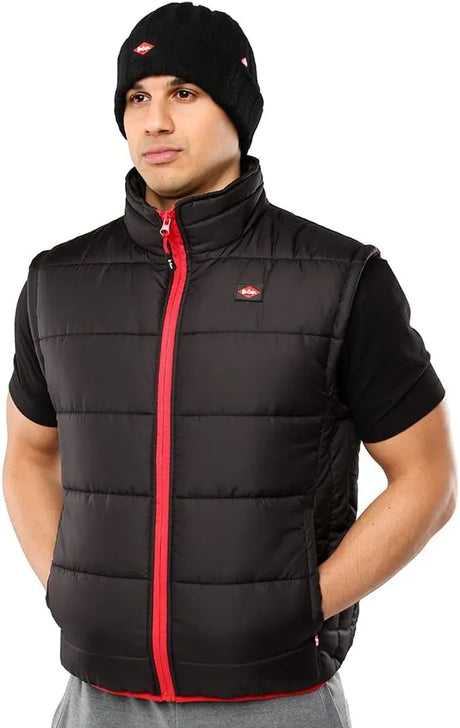 Lee Cooper LCVST706 Men's Lightweight Padded Work Bodywarmer | Water-Resistant Safety Vest