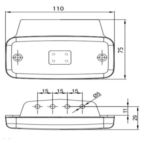 LED Global - 9/32V LED Marker Light with Bracket (red)