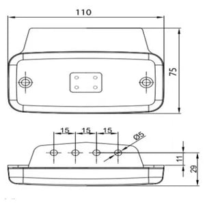 LED Global - 9/32V LED Marker Light with Bracket (red)